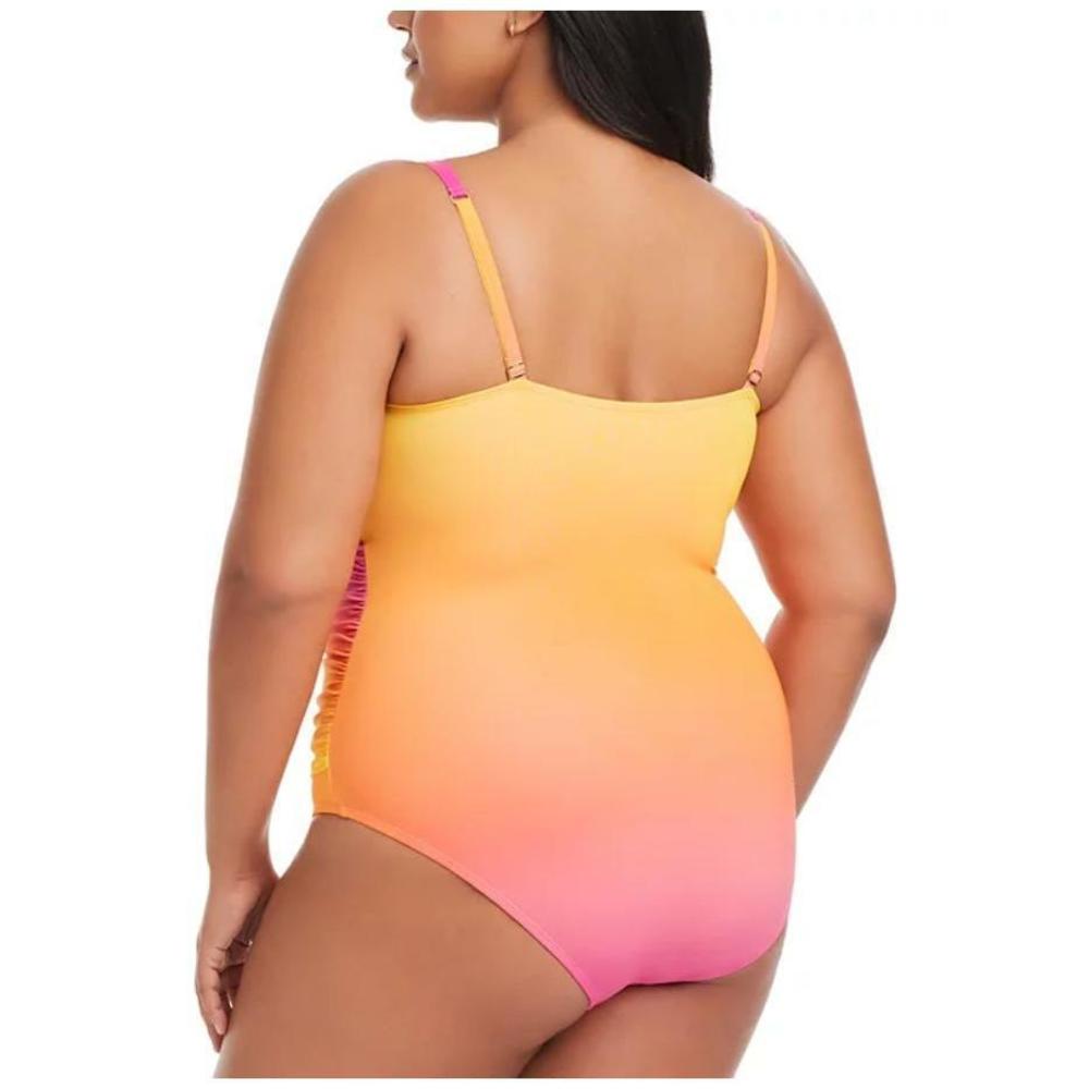 Bleu Rod Beattie Plus Size Shirred One Piece Multicolor Swimsuit 18W - Picture 2 of 2